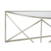 Rubia Metal and Glass Furniture Silver Leaf Demilune Console Table