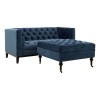 Sasha Traditional Chesterfield 2 Seater Midnight Blue Velvet Sofa