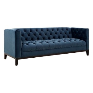 Sasha Traditional Chesterfield 3 Seater Midnight Blue Velvet Sofa