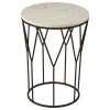 Shalimar Black Round Side Table with Marble Top