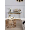 Shalimar Brass Round Side Table with White Marble Top