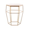 Shalimar Gold Hexagonal Side Table with Marble Top