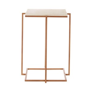 Shalimar Gold Side Table with White Marble Top