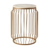 Shalimar Round Side Table with Marble Top and Wireframe Base