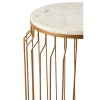 Shalimar Round Side Table with Marble Top and Wireframe Base