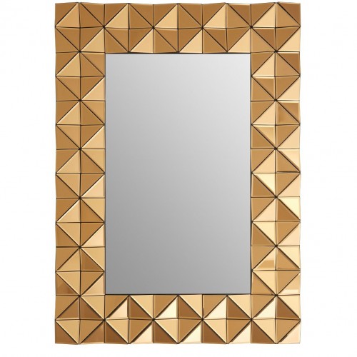 Soho Mirrored Glass Furniture Copper Rectangular Wall Mirror