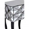 Soho Mirrored Glass Furniture Silver 2 Drawer 3D Side Table