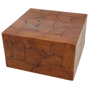 Surak Brown Solid Teak Wood Cuboid Coffee Table