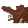 Surak Silver Finish and Solid Teak Wood Star Top Coffee Table