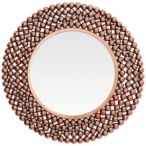 Templar Copper Finish Iron and Mirrored Glass Round Wall Mirror