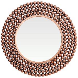 Templar Copper Finish Iron and Mirrored Glass Round Wall Mirror