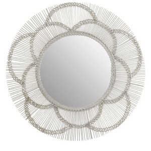 Templar Floral Effect Silver Finish Mirrored Glass Wall Mirror