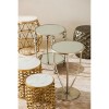 Templar Gold Finish Metal and Polished Marble Round Side Table