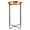Templar Gold Finish Top Side Table with Black Iron Base Set of 3
