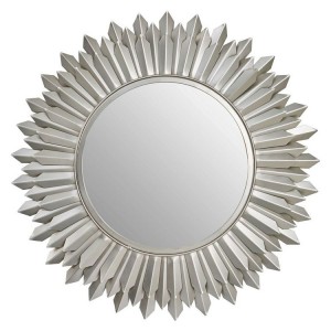 Templar Sunburst Silver Finish Mirrored Glass Wall Mirror