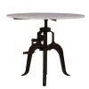Vasco Industrial Furniture 3 Iron Leg Small White Marble Dining Table