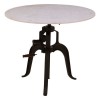Vasco Industrial Furniture 3 Iron Leg Small White Marble Dining Table
