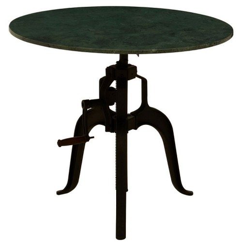 Vasco Industrial Furniture 3 Leg Green Marble Small Round Dining Table
