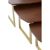 Villi Contemporary Furniture Walnut Wood and Metal 3 Nesting Tables