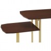 Villi Contemporary Furniture Walnut Wood and Metal 3 Tier Table