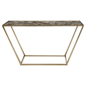 Vita Natural Agate Stone Furniture Console Table With Black Agate Top