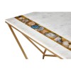 Vizzini White Marble and Brass Finish Metal Square Coffee Table