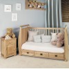 Amelie Oak Furniture Children's Cot Bed with 3 Drawers