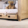 Amelie Oak Furniture Children's Cot Bed with 3 Drawers