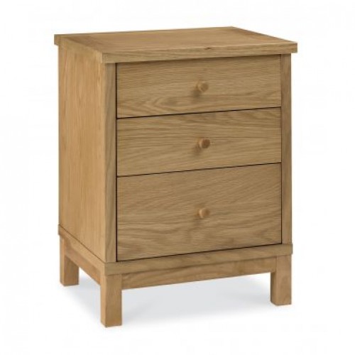 Atlanta Oak Furniture 3 Drawer Bedside Cabinet
