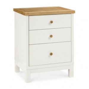 Atlanta Two Tone Painted Furniture 3 Drawer Bedside Cabinet