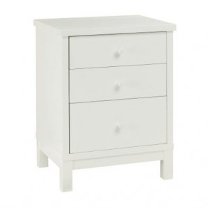 Atlanta White Painted Furniture 3 Drawer Bedside Cabinet