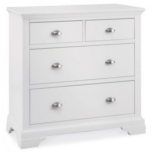 Hampstead White Painted Furniture 2 Over 2 Drawer Chest - PRE ORDER