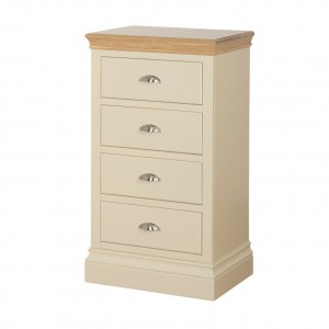 Lundy Painted Oak Furniture 4 Drawer Wellington Chest