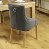 Mobel Oak Furniture Upholstered Grey Fabric Dining Table Chair Pair