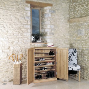 Mobel Oak Furniture Large Shoe Rack Cabinet