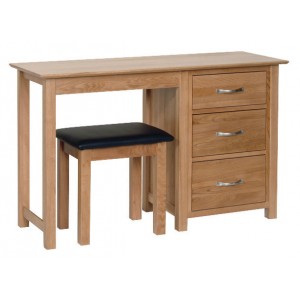 Devonshire New Oak Furniture Single Pedestal Dressing Table