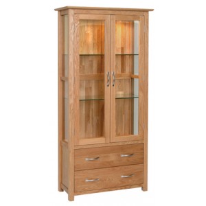 Devonshire New Oak Furniture Display Cabinet