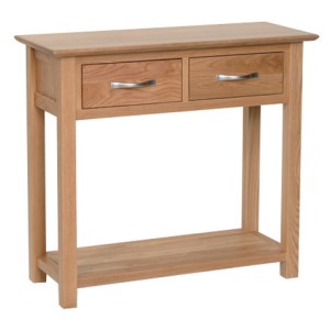 Devonshire New Oak Furniture 2 Drawer Console Table