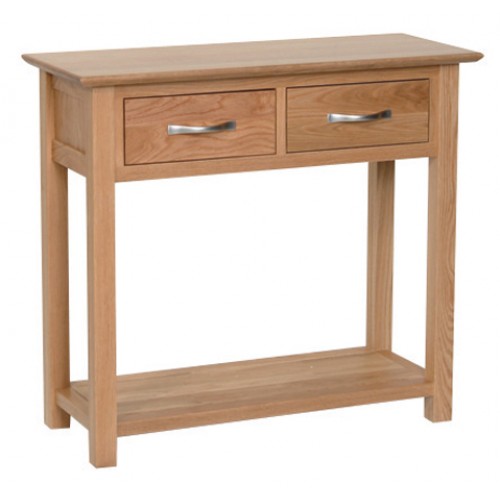 Devonshire New Oak Furniture 2 Drawer Console Table