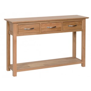 Devonshire New Oak Furniture 3 Drawer Console Table