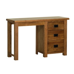 Devonshire Rustic Oak Furniture Single Pedestal Dressing Table