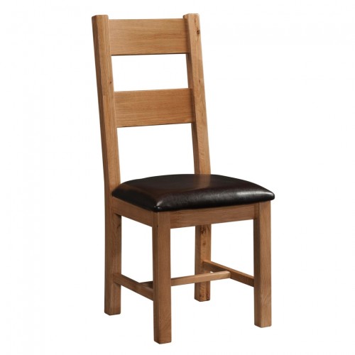 Devonshire Rustic Oak Furniture Ladder Back Dining Chair