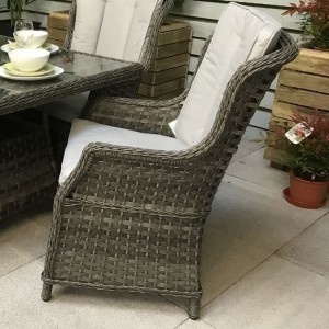 Signature Weave Garden Furniture Victoria Grey High Back Dining Chair