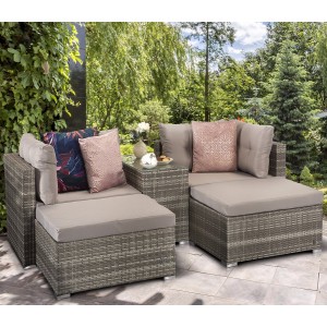Signature Weave Garden Furniture Harper Grey Stackable Sofa Set