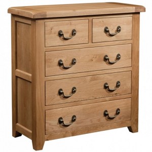 Somerset Rustic Oak Furniture 2 over 3 Drawer Storage Chest