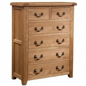 Somerset Rustic Oak Furniture 2 over 4 Drawer Storage Chest