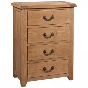 Somerset Rustic Oak Furniture 4 Drawer Storage Chest