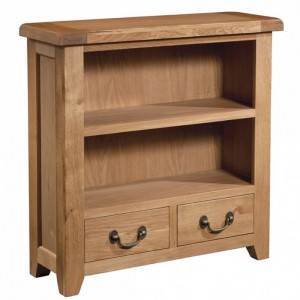 Somerset Rustic Oak Furniture Small 2 Drawer Bookcase