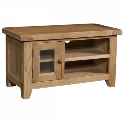 Somerset Rustic Oak Furniture 1 Door Small TV Unit