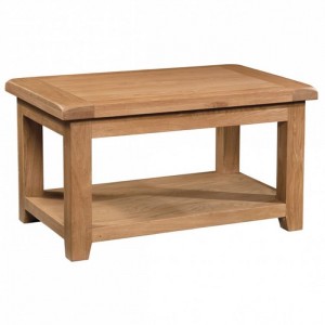 Somerset Rustic Oak Furniture Coffee Table with Low Shelf